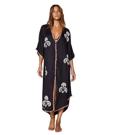 Solid Braid Caftan Black - Kaftan