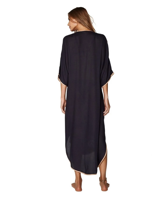 Solid Braid Caftan Black