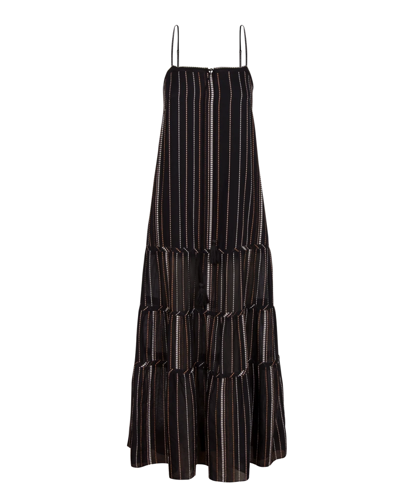 Load image into Gallery viewer, Solid Fran Long Dress Black - Dress
