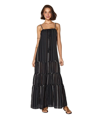 Solid Fran Long Dress Black - Dress