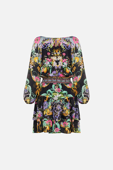 Blouson Sleeve With Double Ruffle Hem Meet Me In Marchesa - Dress