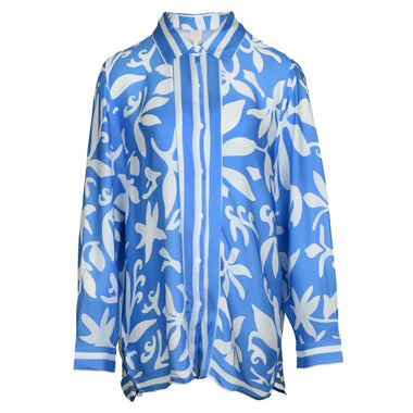 Summer Breeze Print Button Up Top - Top