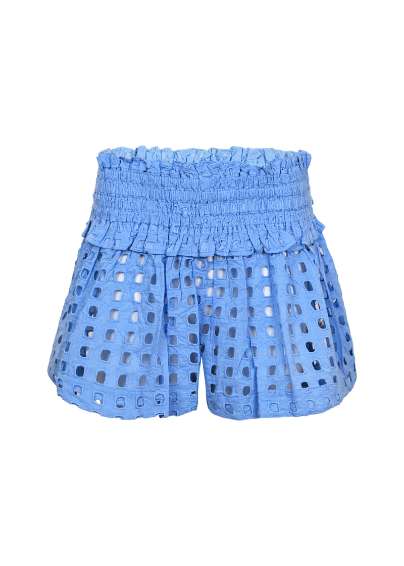 Box Eyelet Blue Mini Skort