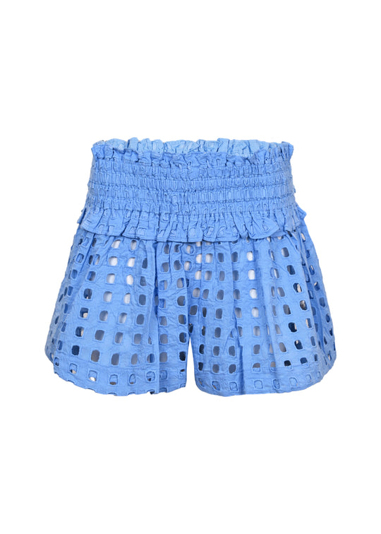 Box Eyelet Blue Mini Skort - Skort