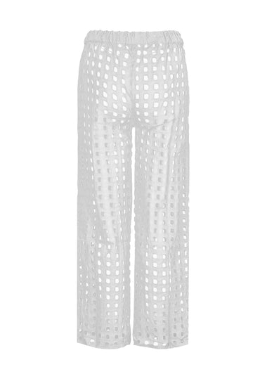 White Box Eyelet Pant - Trousers
