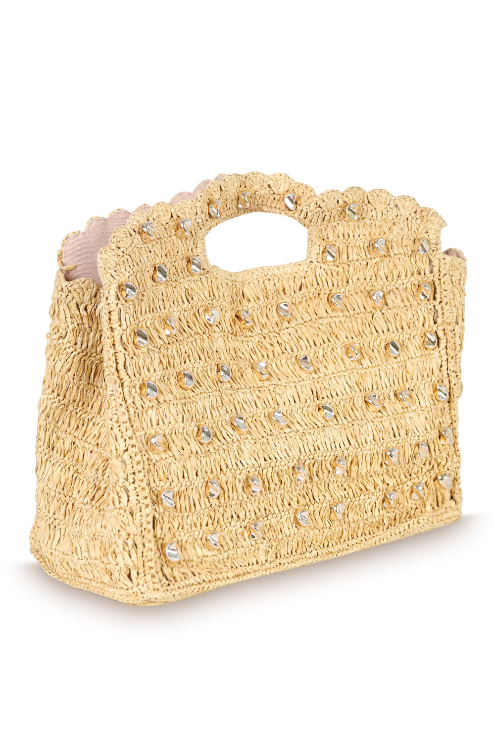 Studded Galia Cut Out Tote Bag Natural