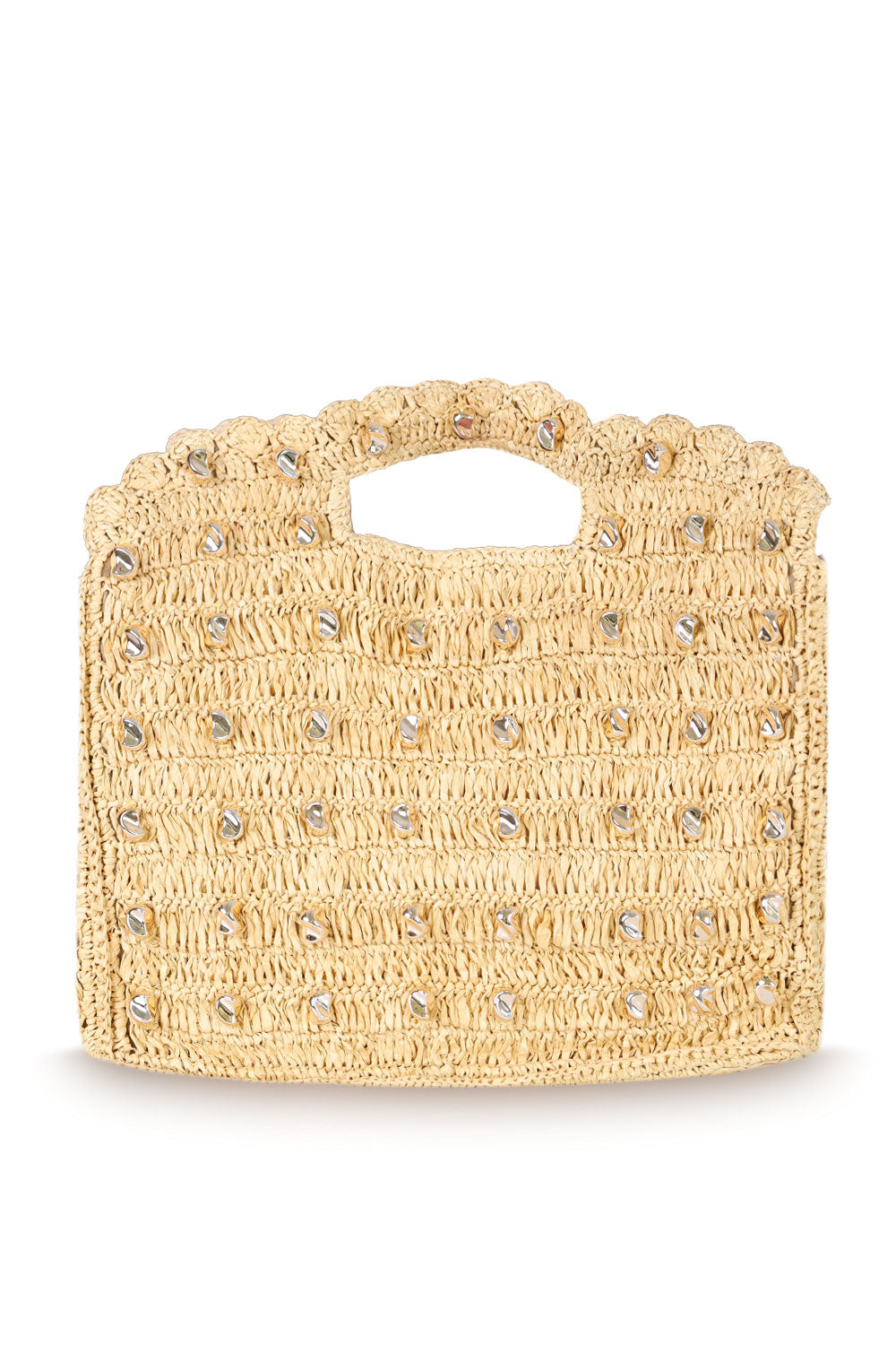 Studded Galia Cut Out Tote Bag Natural