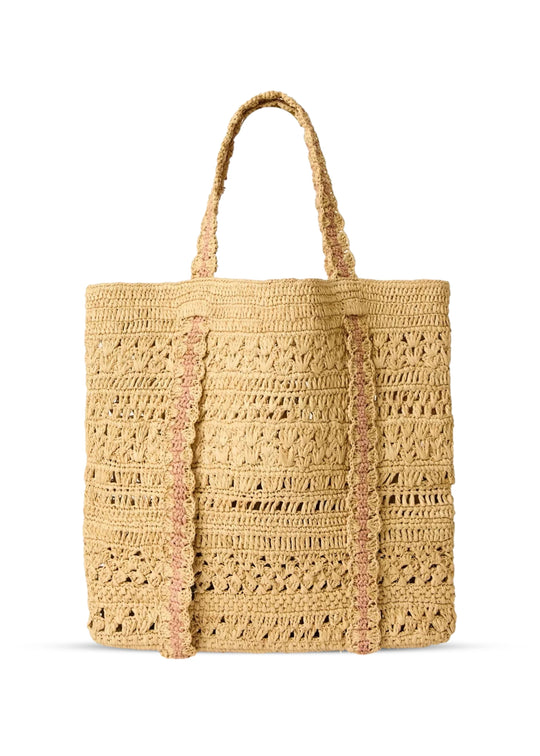 Chapeu Tote Bag Natural/Pink