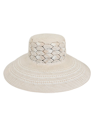 Emery Sisal Cloche Hat Natural/White