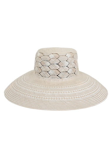 Emery Sisal Cloche Hat Natural/White