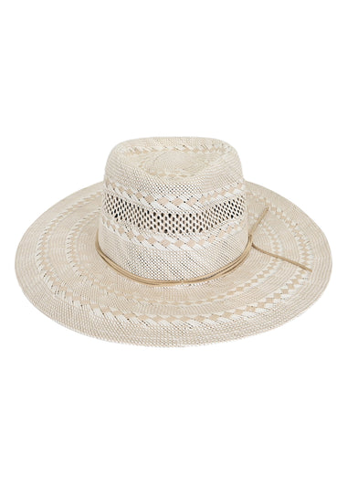 Lola Sisal Fedora Hat Natural/White