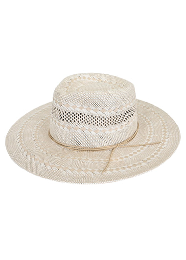 Lola Sisal Fedora Hat Natural/White