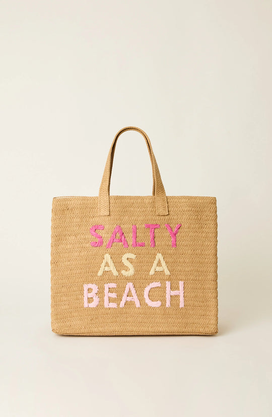 Load image into Gallery viewer, Salty As a Beach Tote Bag Sand Fuchsia
