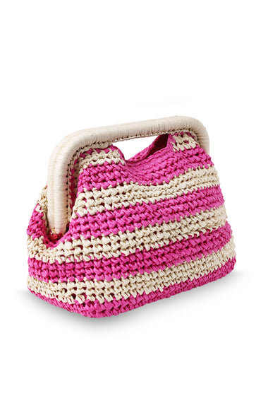 Torino Clutch Bag Natural/Fuchsia