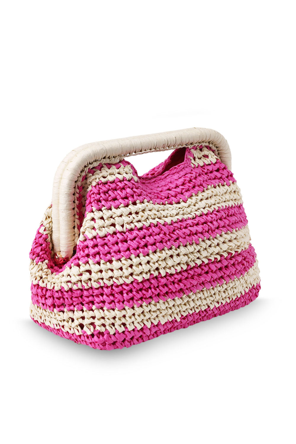 Load image into Gallery viewer, Torino Clutch Bag Natural/Fuchsia
