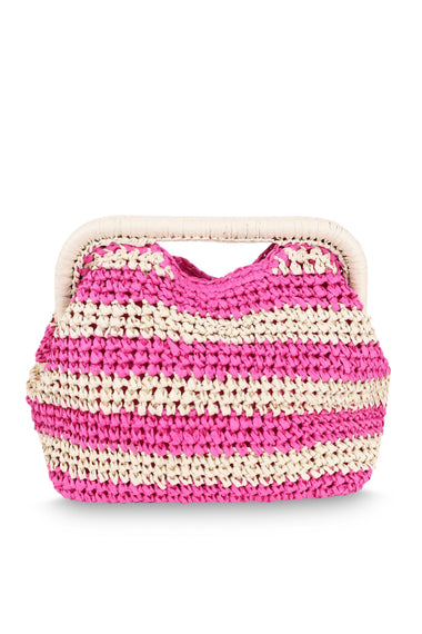 Torino Clutch Bag Natural/Fuchsia