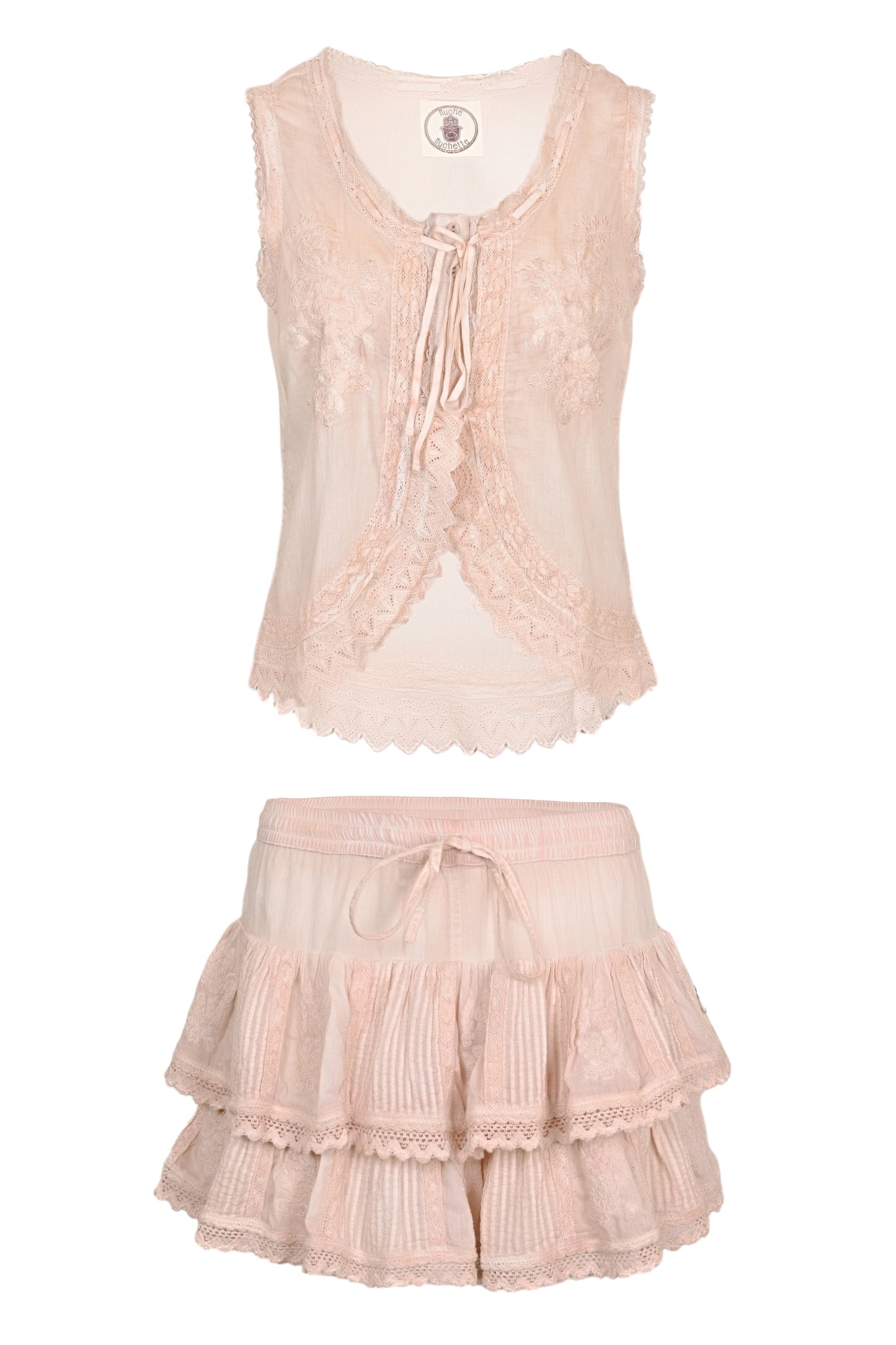 Load image into Gallery viewer, Cannes Embroidered Tank Top &amp;amp; Skort Washed Blush - ONE SIZE - Set

