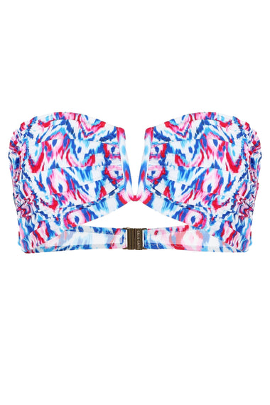 Aidy Rouched Bandeau Top Aqua Pop