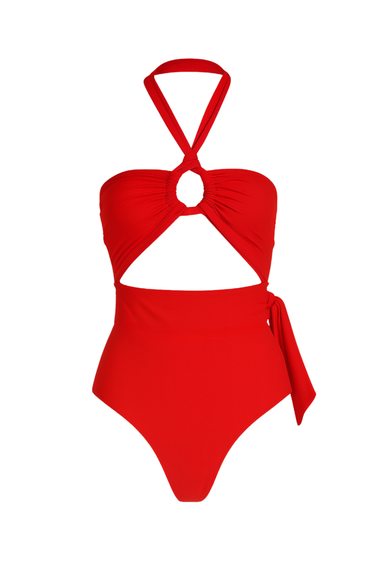 Charlotte Keyhole One Piece Red