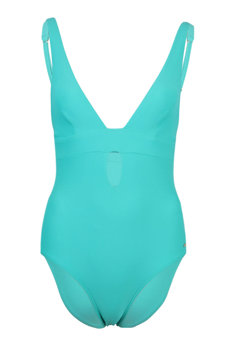 Donna Plunge One Piece Turquoise