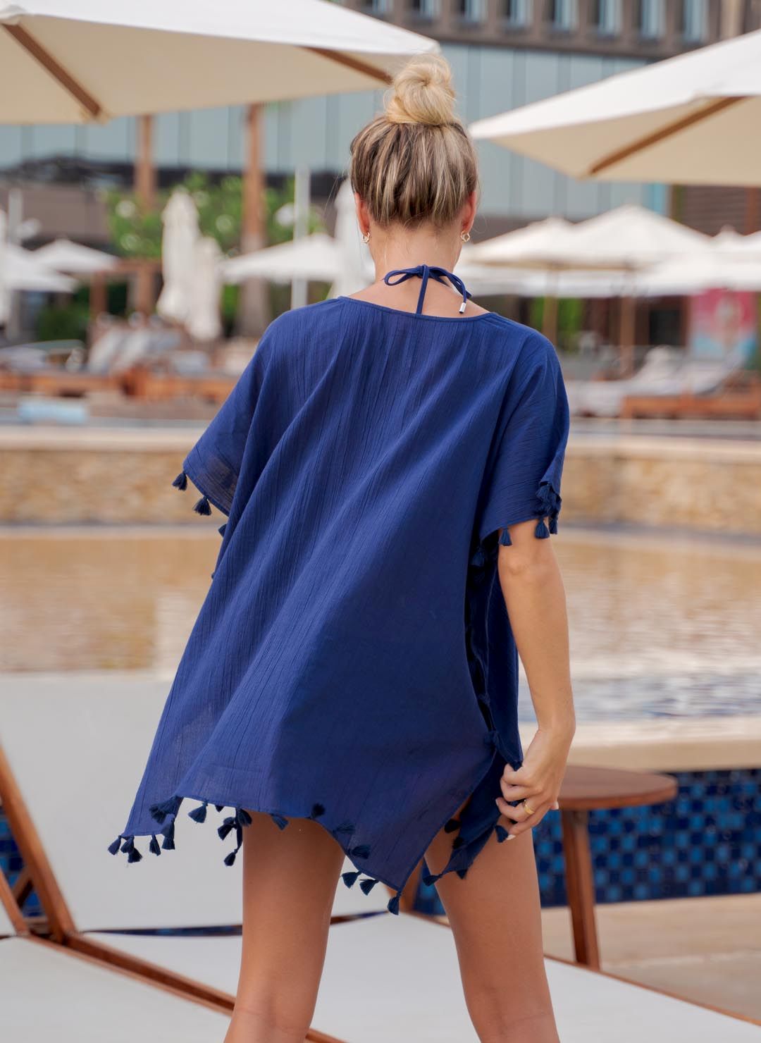 Load image into Gallery viewer, Katherine Kaftan Navy - Kaftan
