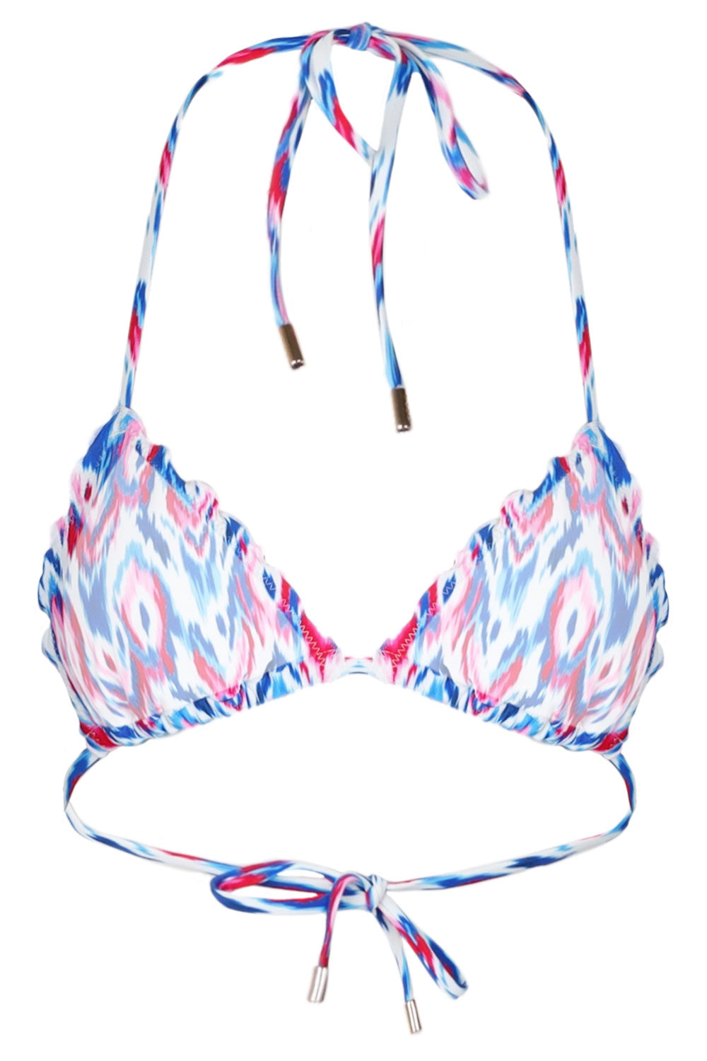 Load image into Gallery viewer, Michelle Frill Triangle Top Aqua Pop
