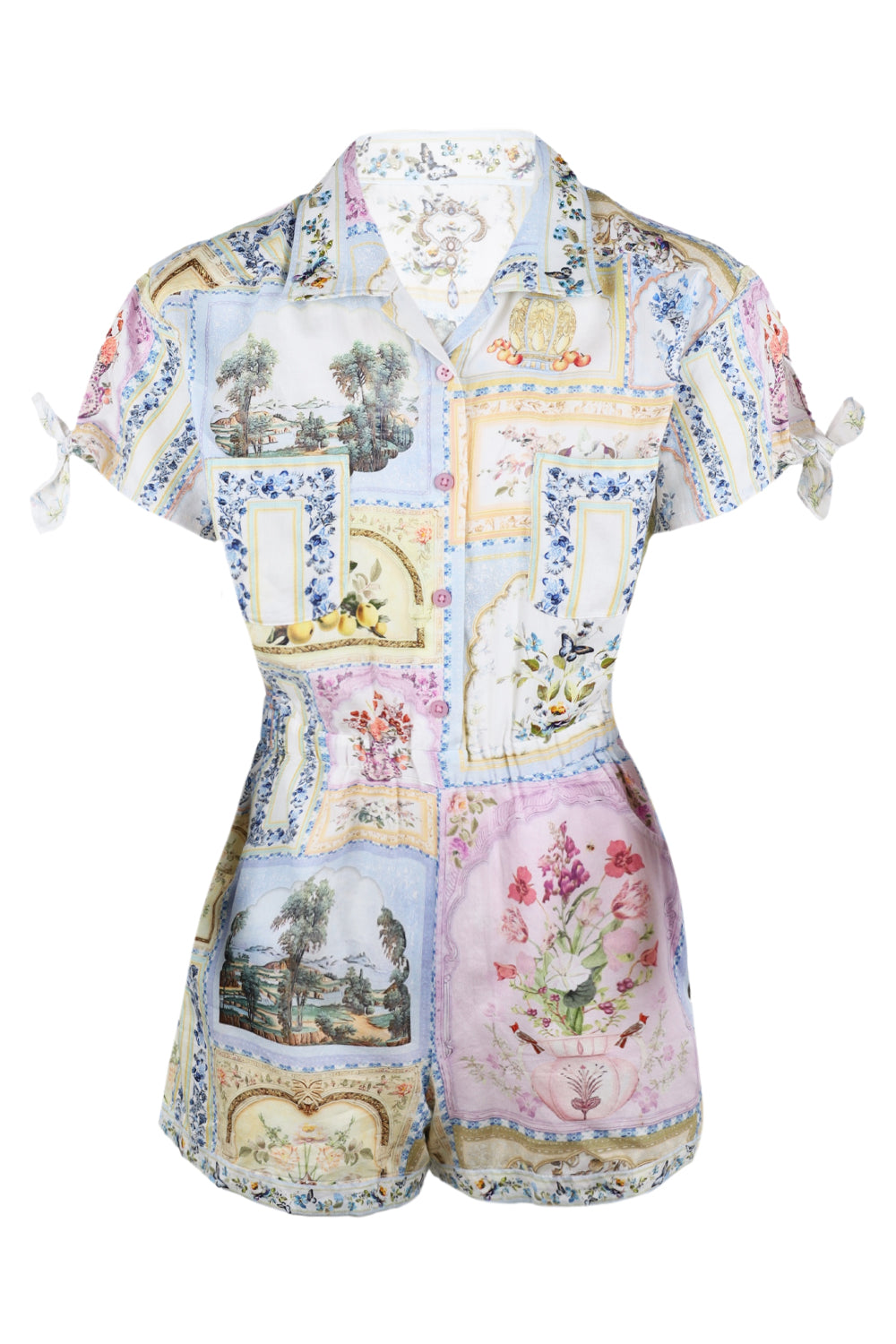 Load image into Gallery viewer, Shirt Playsuit With Short Tie Sleeve
