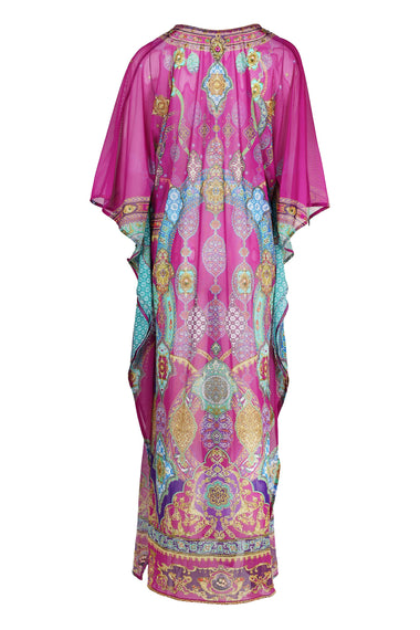 Long V Neck Kaftan with Ring Front Trim Concubines, Sultans and Courtiers