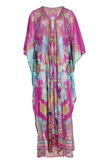 Long V Neck Kaftan with Ring Front Trim Concubines, Sultans and Courtiers