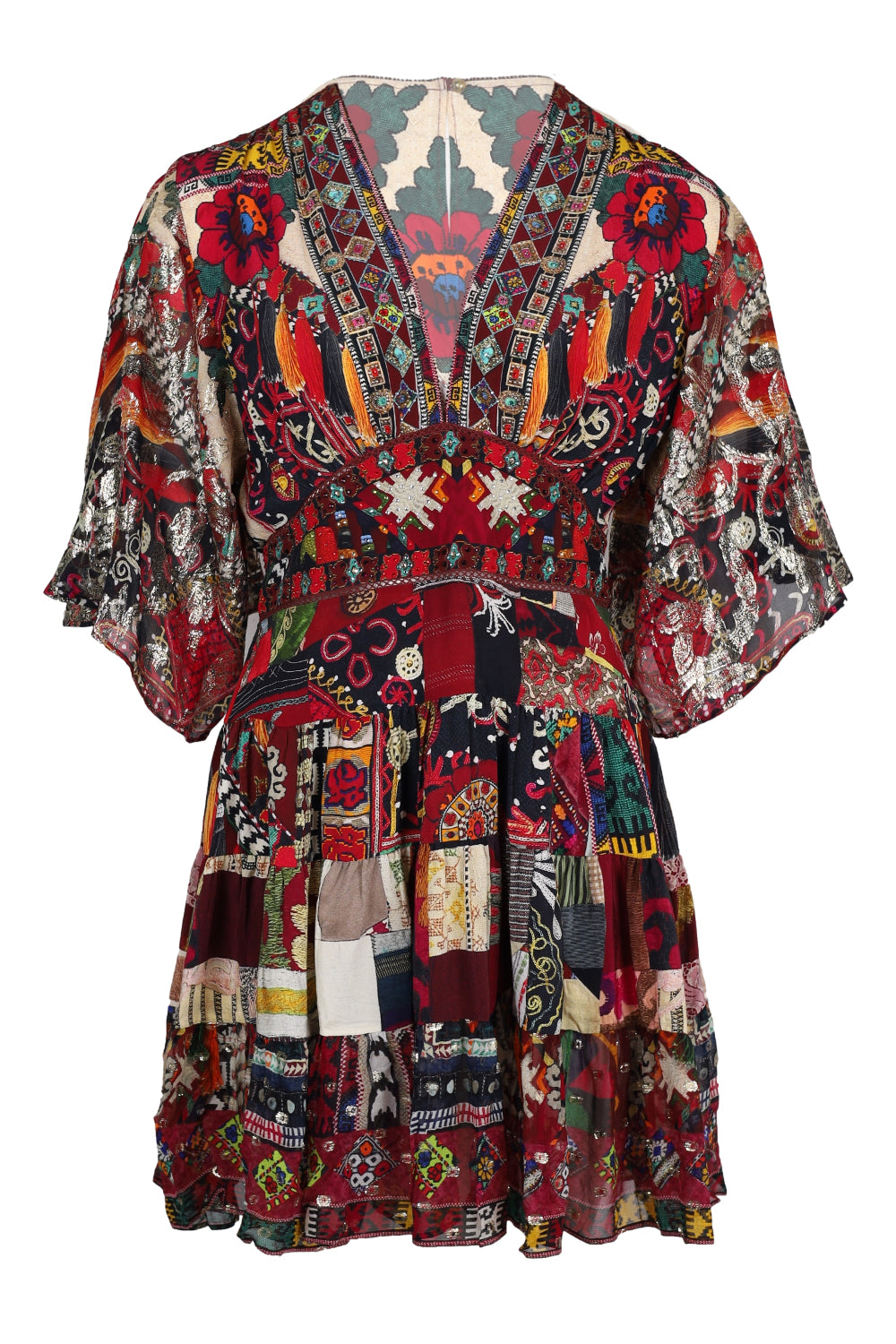 Tiered Skirt Mini Dress Patchwork Alchemy