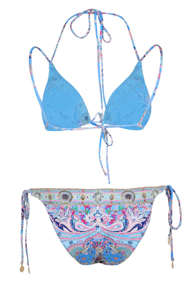 Multi Strap Tie Tri Bikini with Ring Trims Footsteps in Folklore