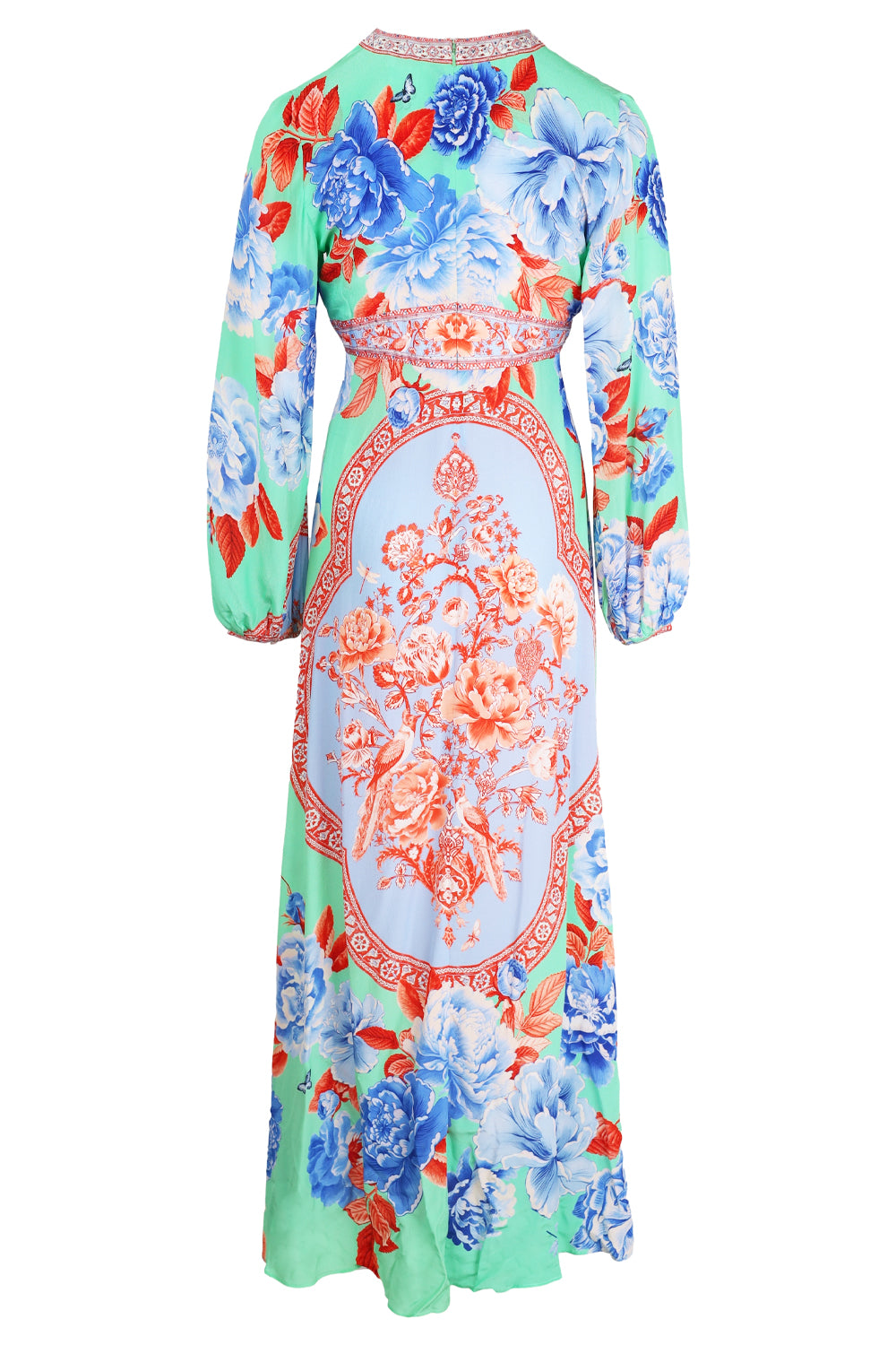 Load image into Gallery viewer, Printed Lantern Sleeve Dress Topkapi Pop
