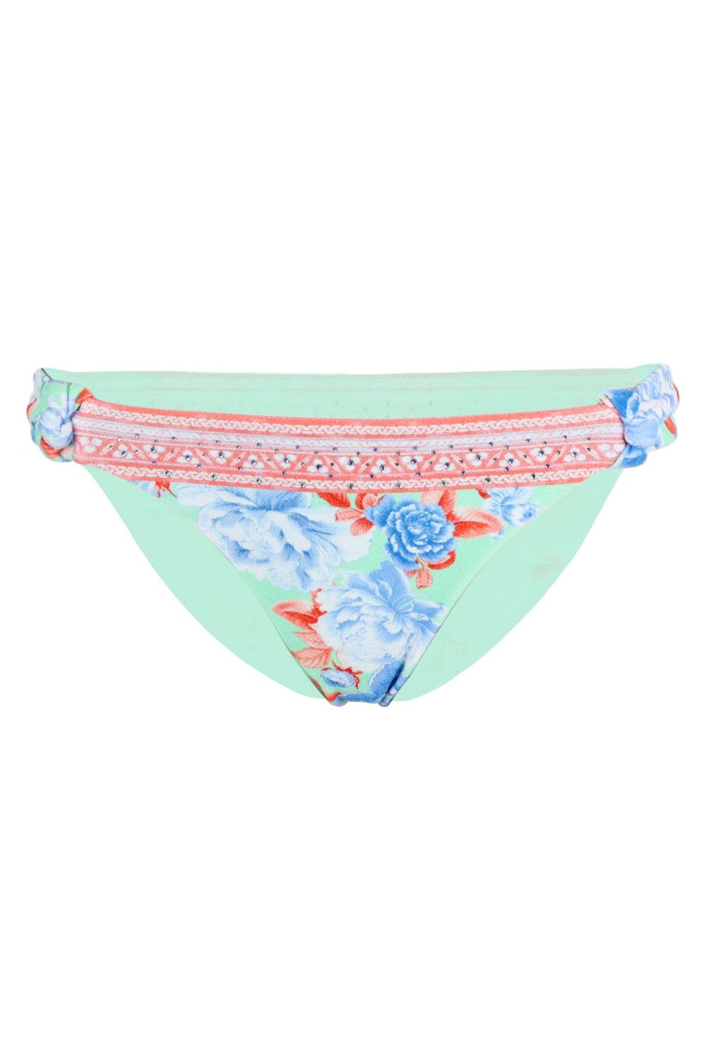 Load image into Gallery viewer, Regular Bikini Bottom with Ruched Knot Sides Topkapi Pop
