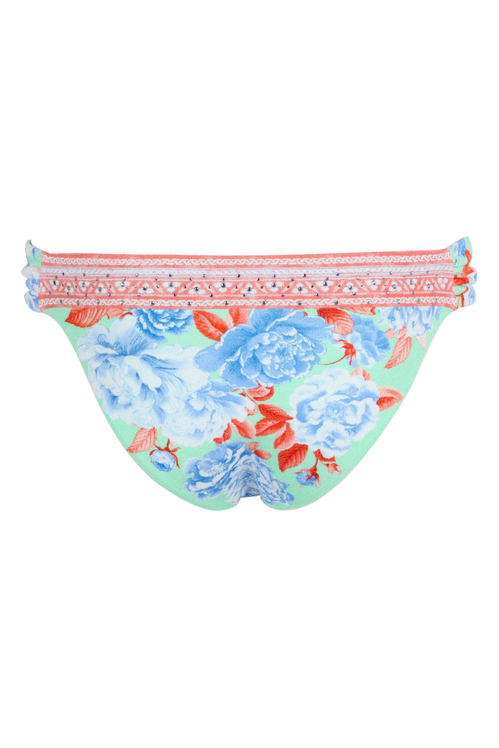 Load image into Gallery viewer, Regular Bikini Bottom with Ruched Knot Sides Topkapi Pop
