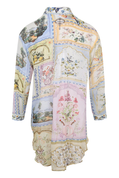 Shirt Tunic with Side Buttons Botanical Ballads
