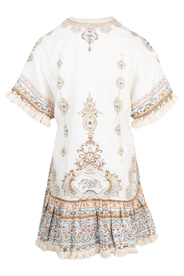 Short V Neck Embroidered Dress Ottoman Dynasty