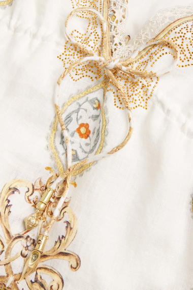 Short V Neck Embroidered Dress Ottoman Dynasty