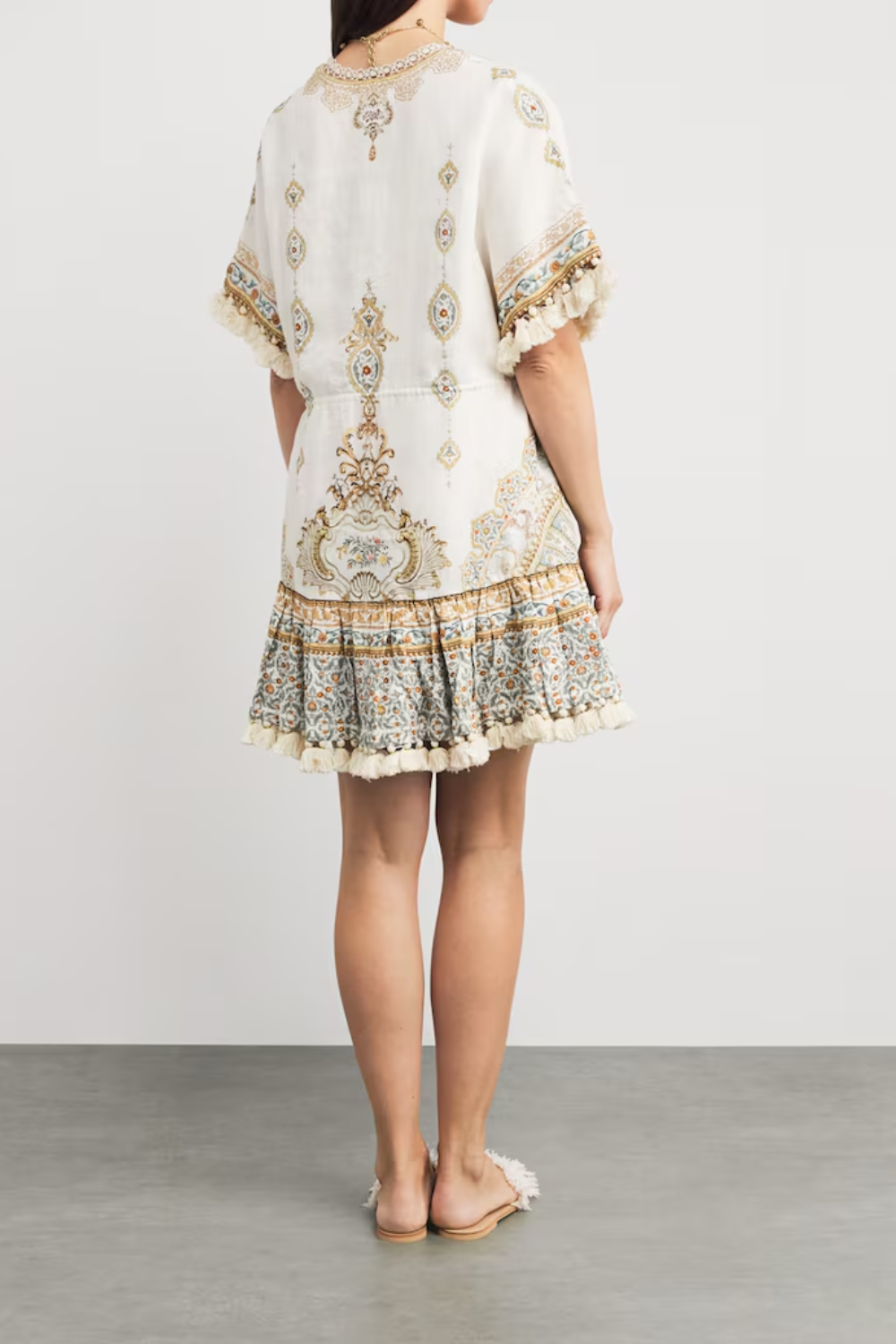 Load image into Gallery viewer, Short V Neck Embroidered Dress Ottoman Dynasty
