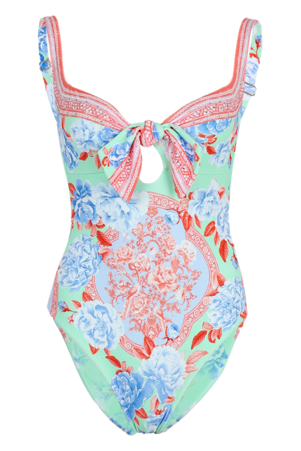 Load image into Gallery viewer, Sweetheart Neck One Piece with Tie Front Topkapi Pop

