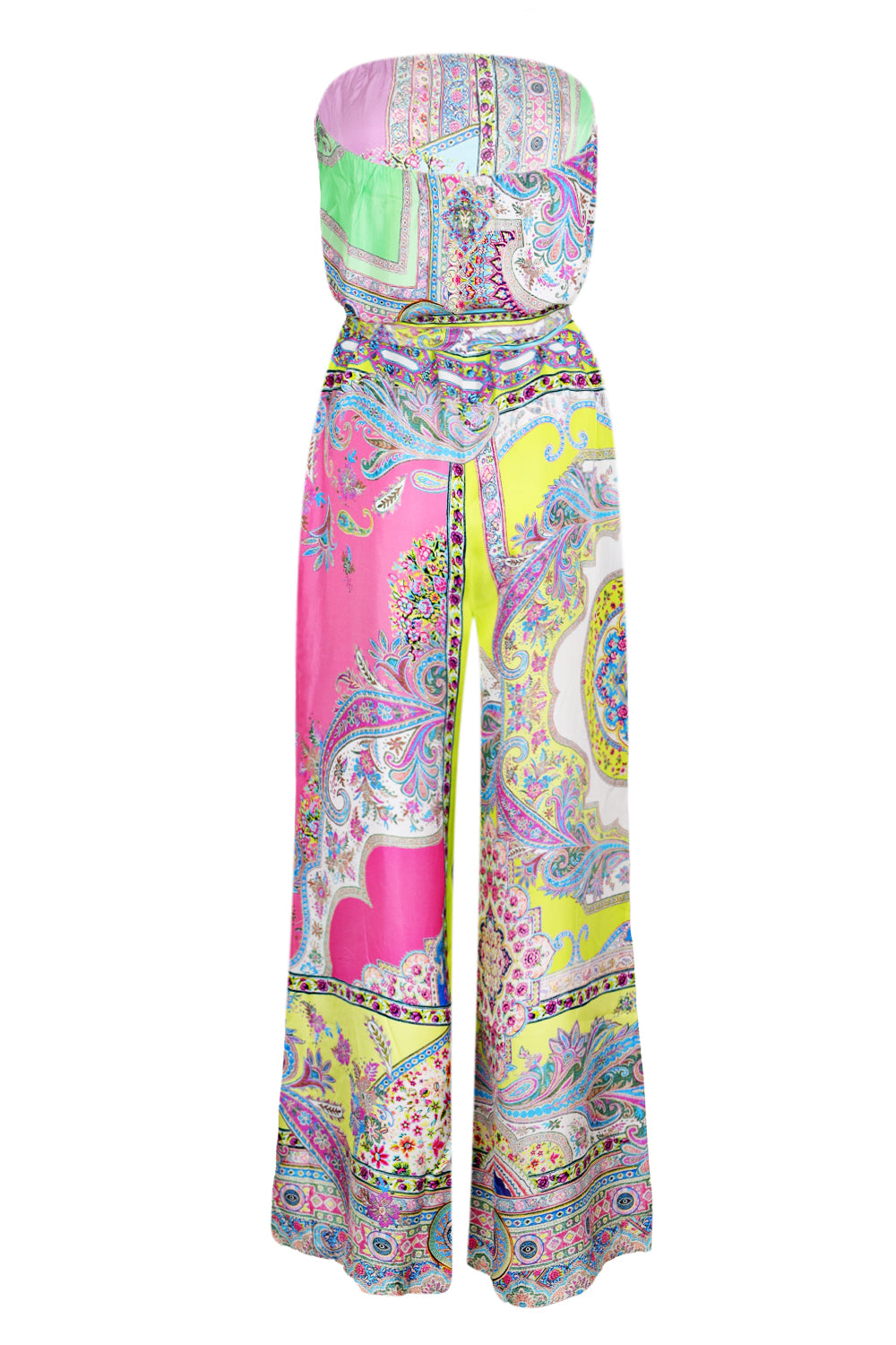 Load image into Gallery viewer, Tie Waist Strapless Jumpsuit Magic Carpet Ride
