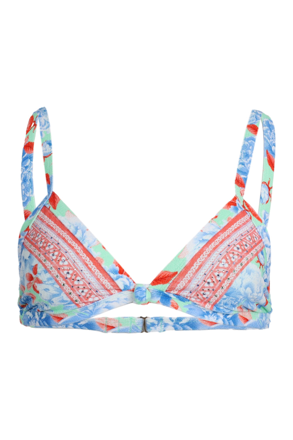 Load image into Gallery viewer, Tri Bikini Top with Knot Front Topkapi Pop
