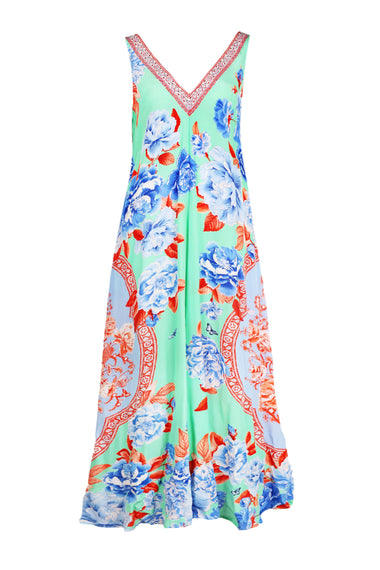 V Neck Flared Jumpsuit Topkapi Pop