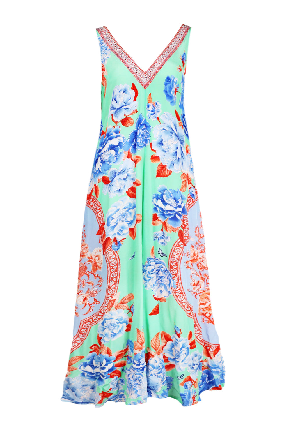 Load image into Gallery viewer, V Neck Flared Jumpsuit Topkapi Pop
