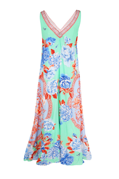 V Neck Flared Jumpsuit Topkapi Pop