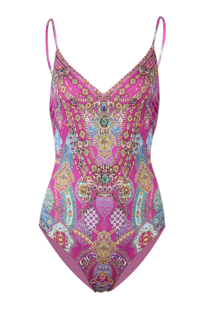 V Neck One Piece with Lace Up Tie Back Concubines, Sultans and Courtiers