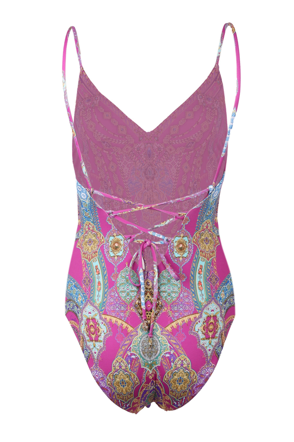 Load image into Gallery viewer, V Neck One Piece with Lace Up Tie Back Concubines, Sultans and Courtiers
