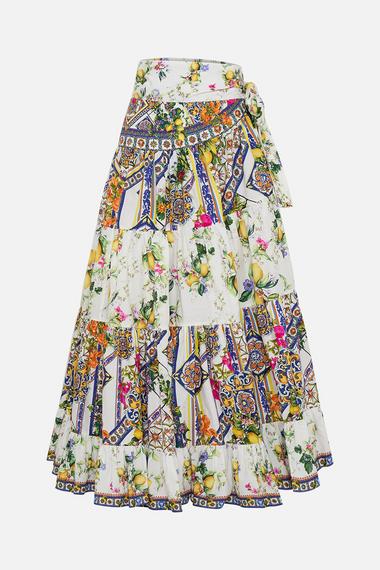 Wrap Skirt with Gathered Panels Caterina Spritz - Skirt