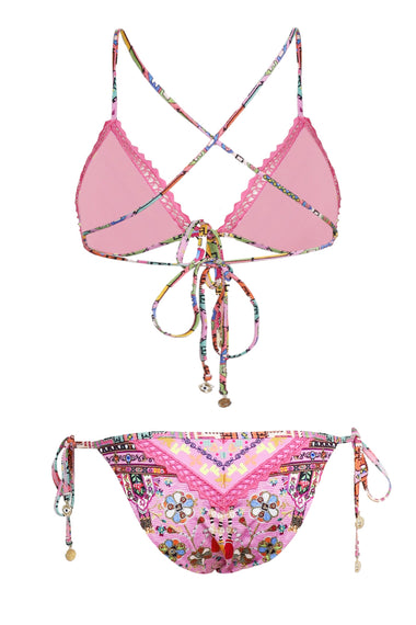 Embroidered Tri Bikini Patchwork Panorama
