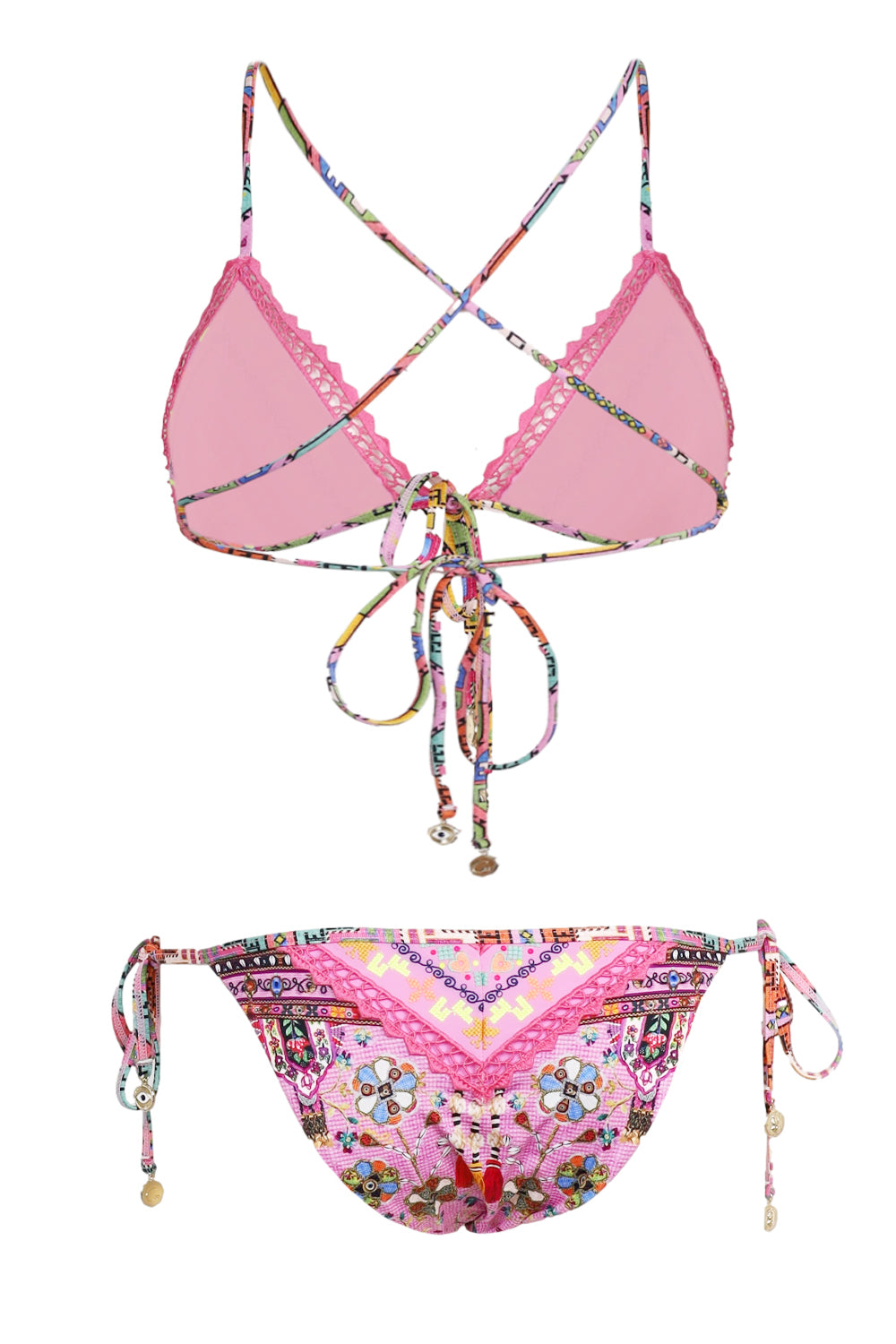 Load image into Gallery viewer, Embroidered Tri Bikini Patchwork Panorama

