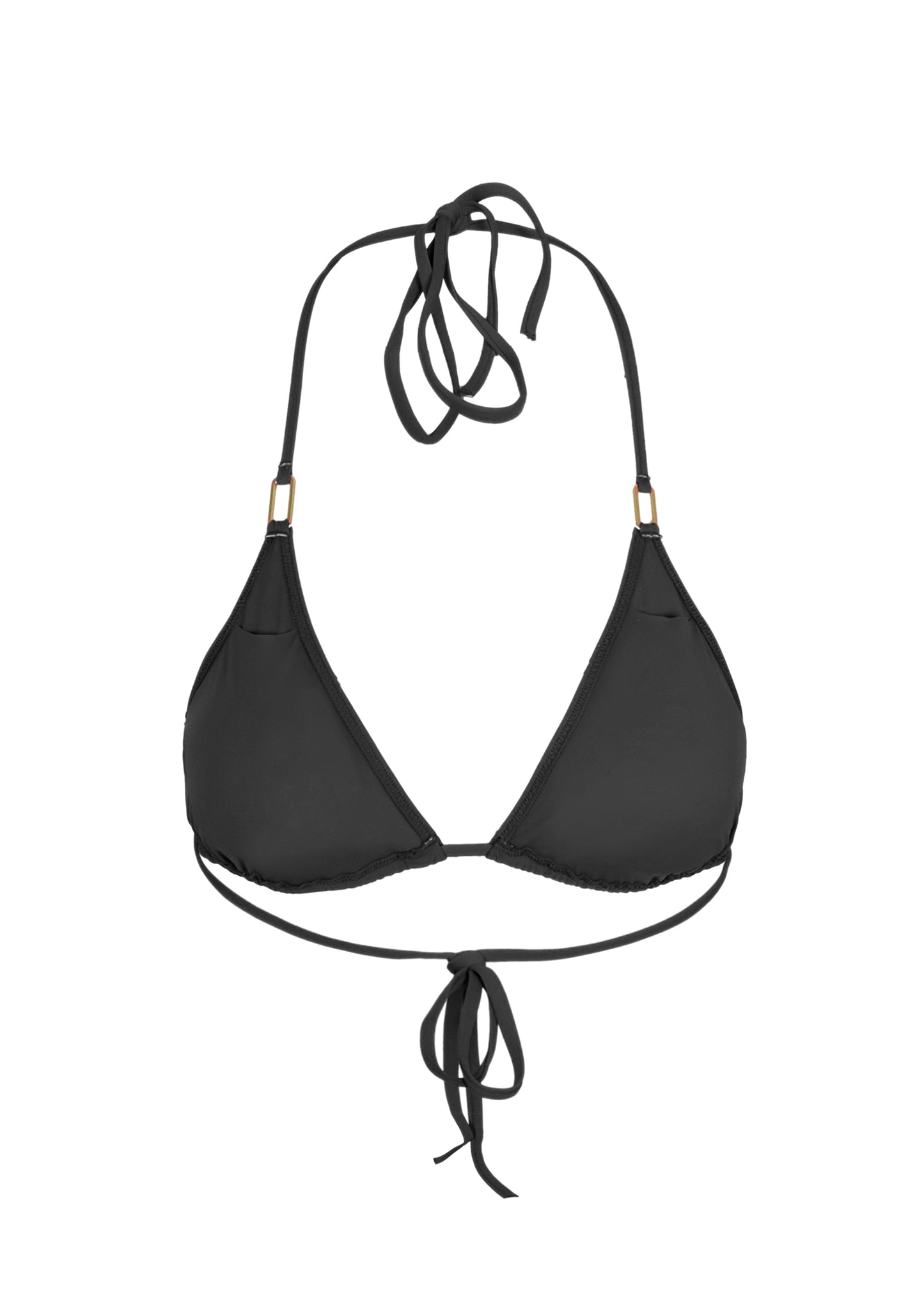 Load image into Gallery viewer, Cancun Triangle Bikini Top Black - Bikini Top
